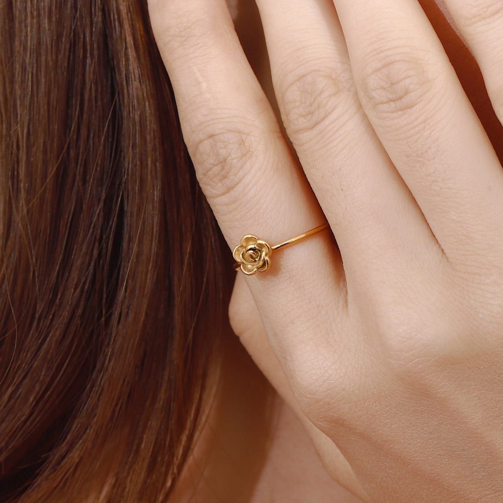 Dainty Rose Adjustable Open Ring - view 1