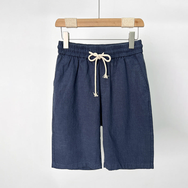 Drawstring Waist Bermuda Shorts for Summer - navy