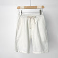 Drawstring Waist Bermuda Shorts for Summer - white