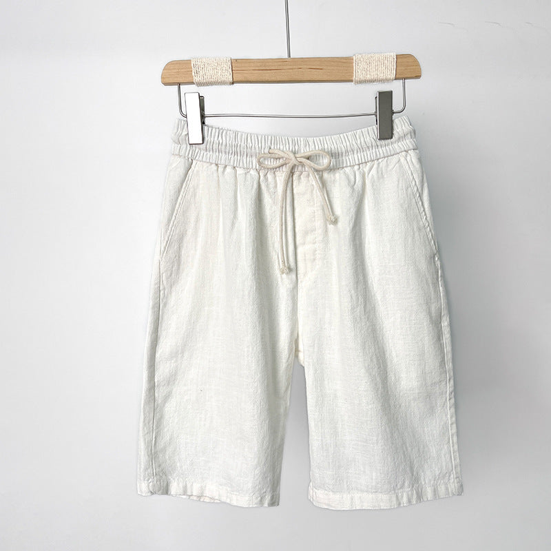 Drawstring Waist Bermuda Shorts for Summer - white