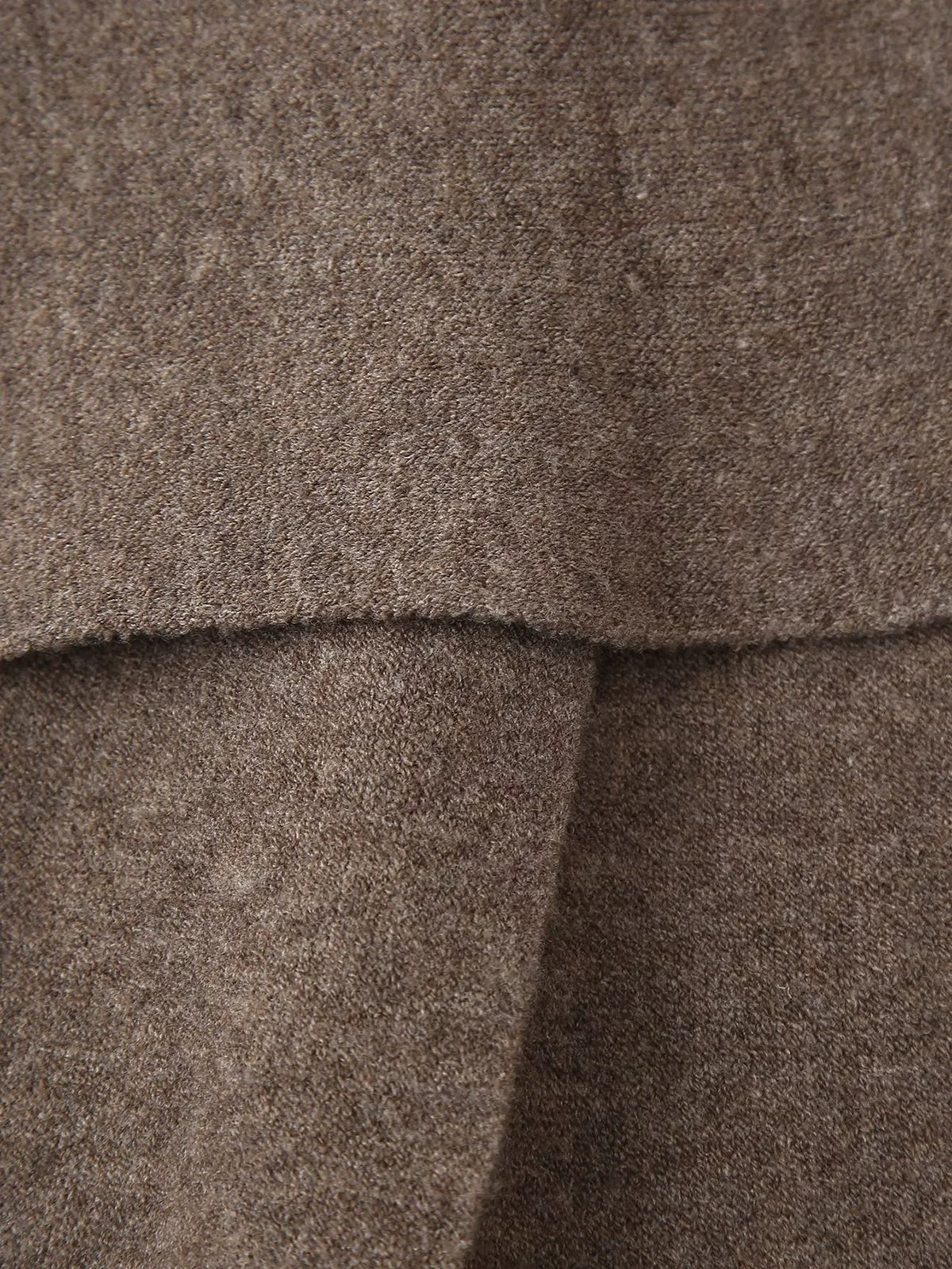 Draped Scarf Collar Oversized Knit Jumper - Coffee - 10