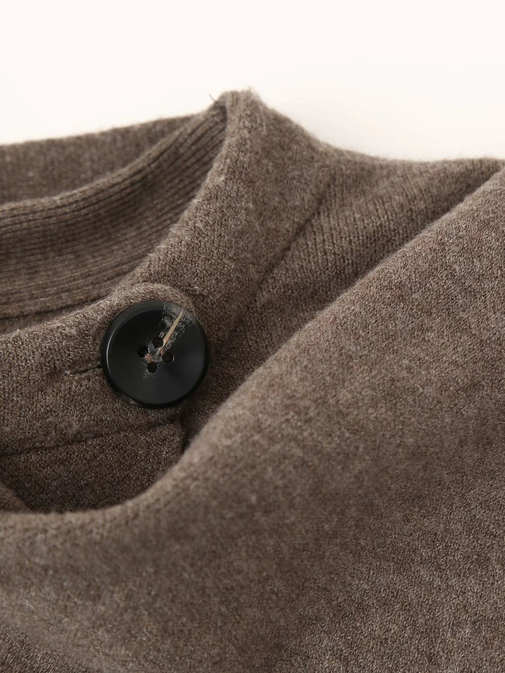 Draped Scarf Collar Oversized Knit Jumper - Coffee - 2