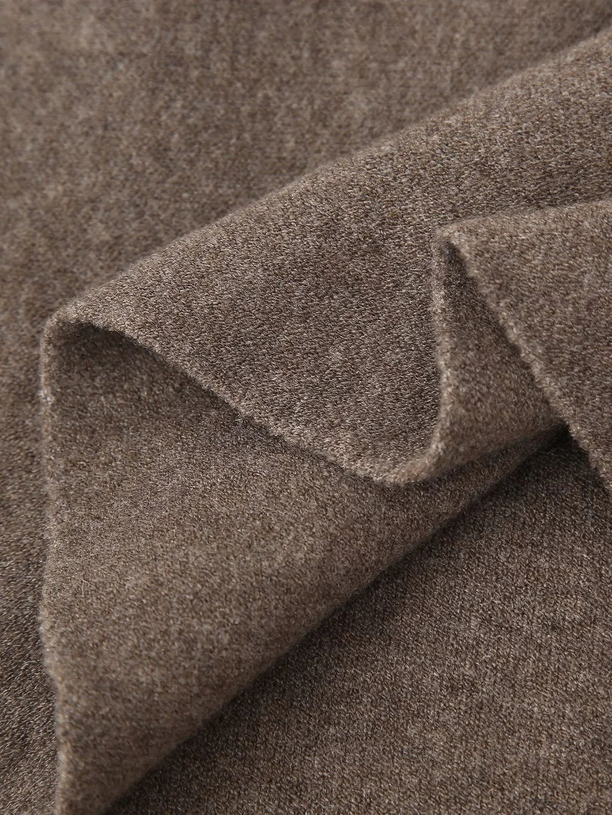 Draped Scarf Collar Oversized Knit Jumper - Coffee - 4