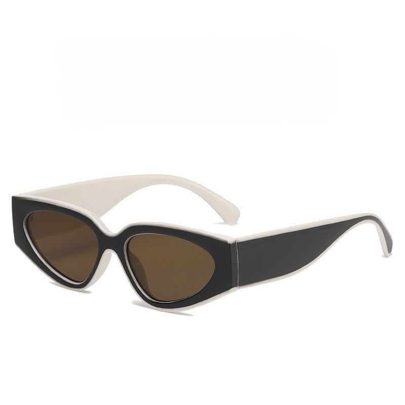 Two Tone Retro Cat Eye Sunglasses - Beigetea
