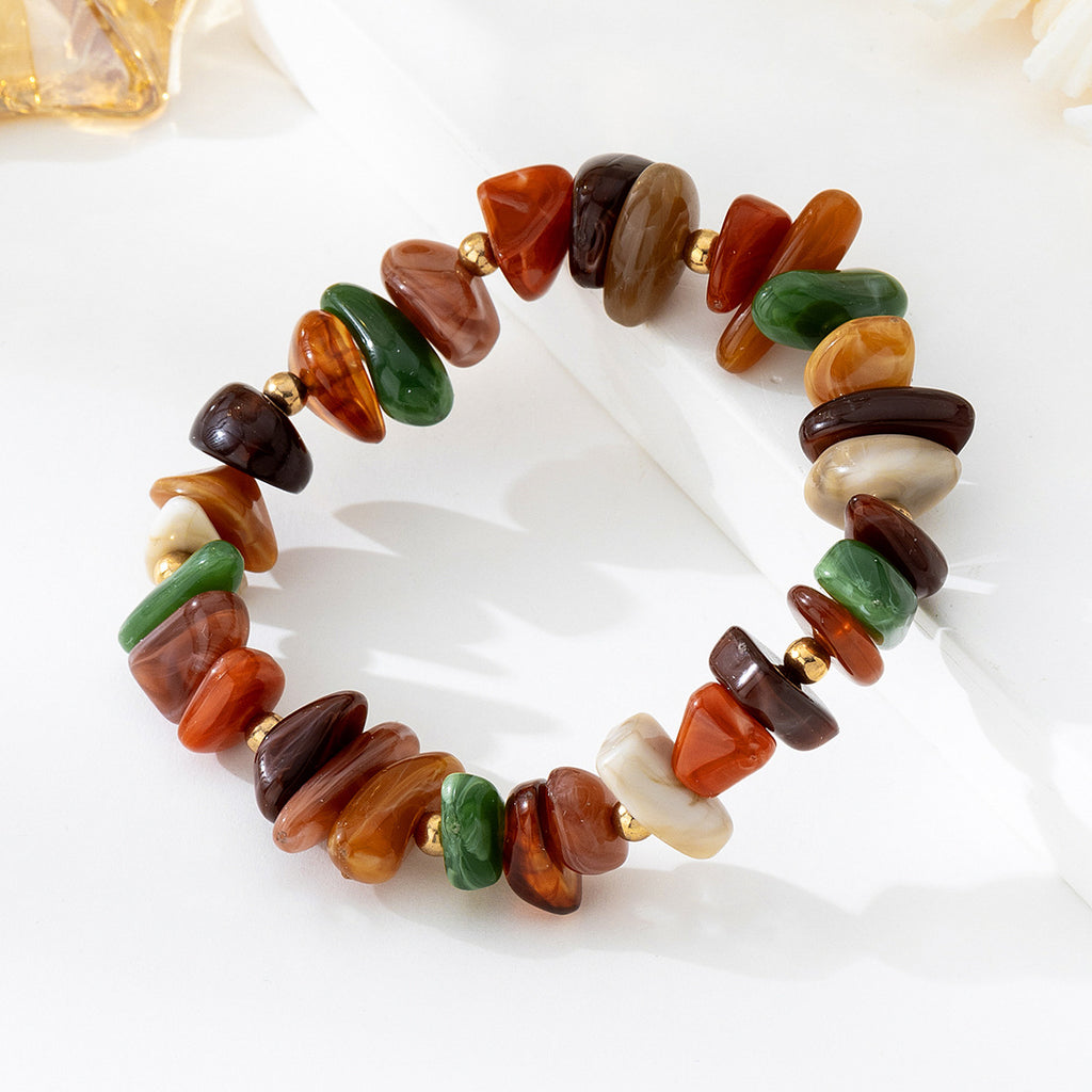 Multi Stone Chip Beaded Stretch Bracelet - Color - 3