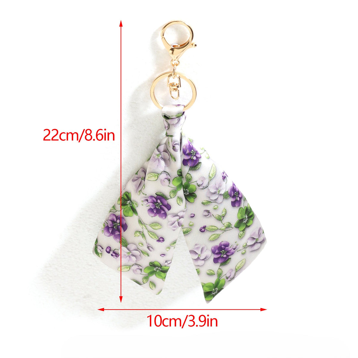 Floral Ribbon Bow Keychain Purse Charm - view 4