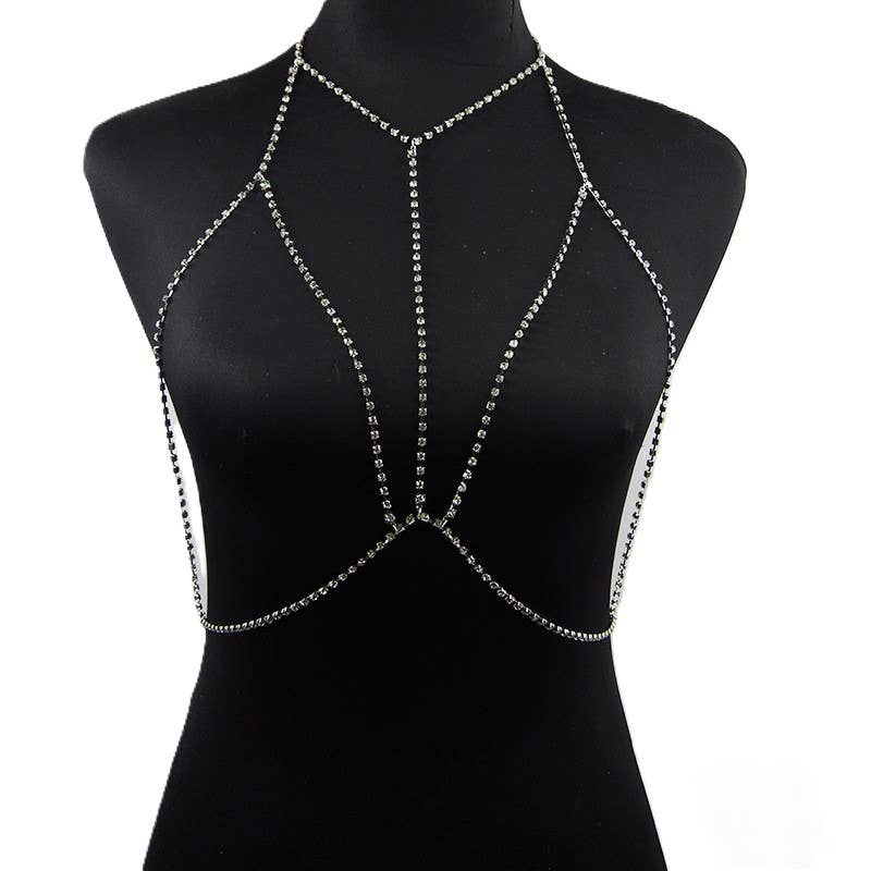 Rhinestone Bralette Style Body Chain