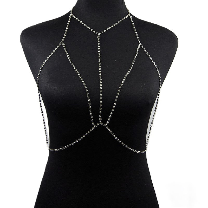 Rhinestone Bralette Style Body Chain - view 1