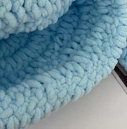 Crochet Devil Horn Long Ear Beanie - SkyBlue - 1