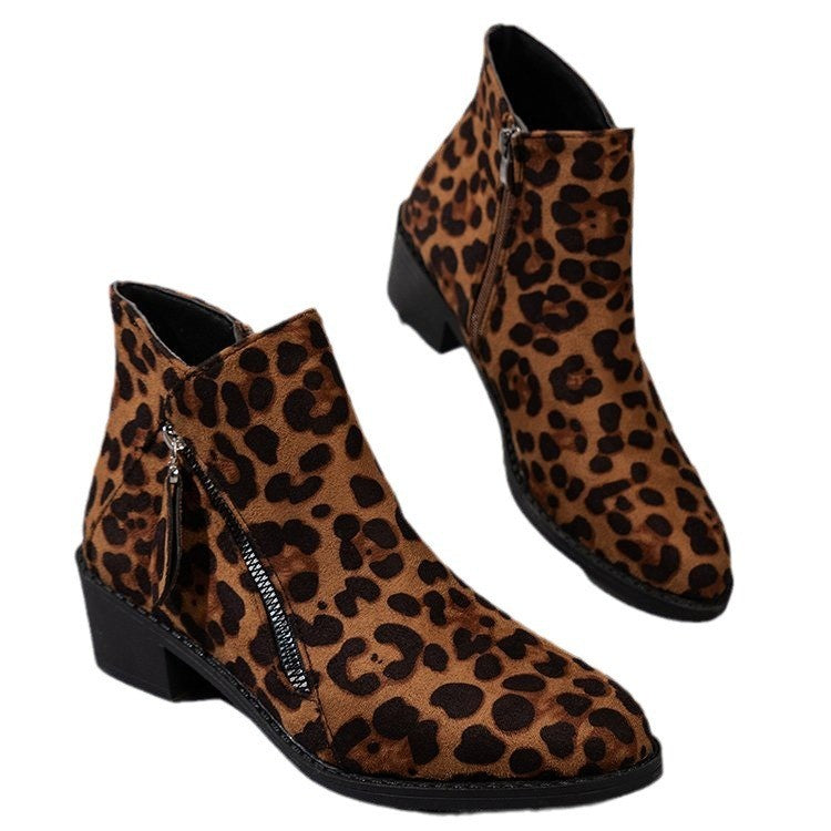 Faux Suede Pointed Toe Zip Ankle Booties