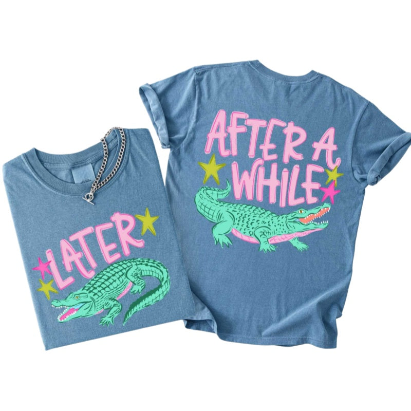 Alligator Graphic Front And Back Cotton Tee - Bluejean