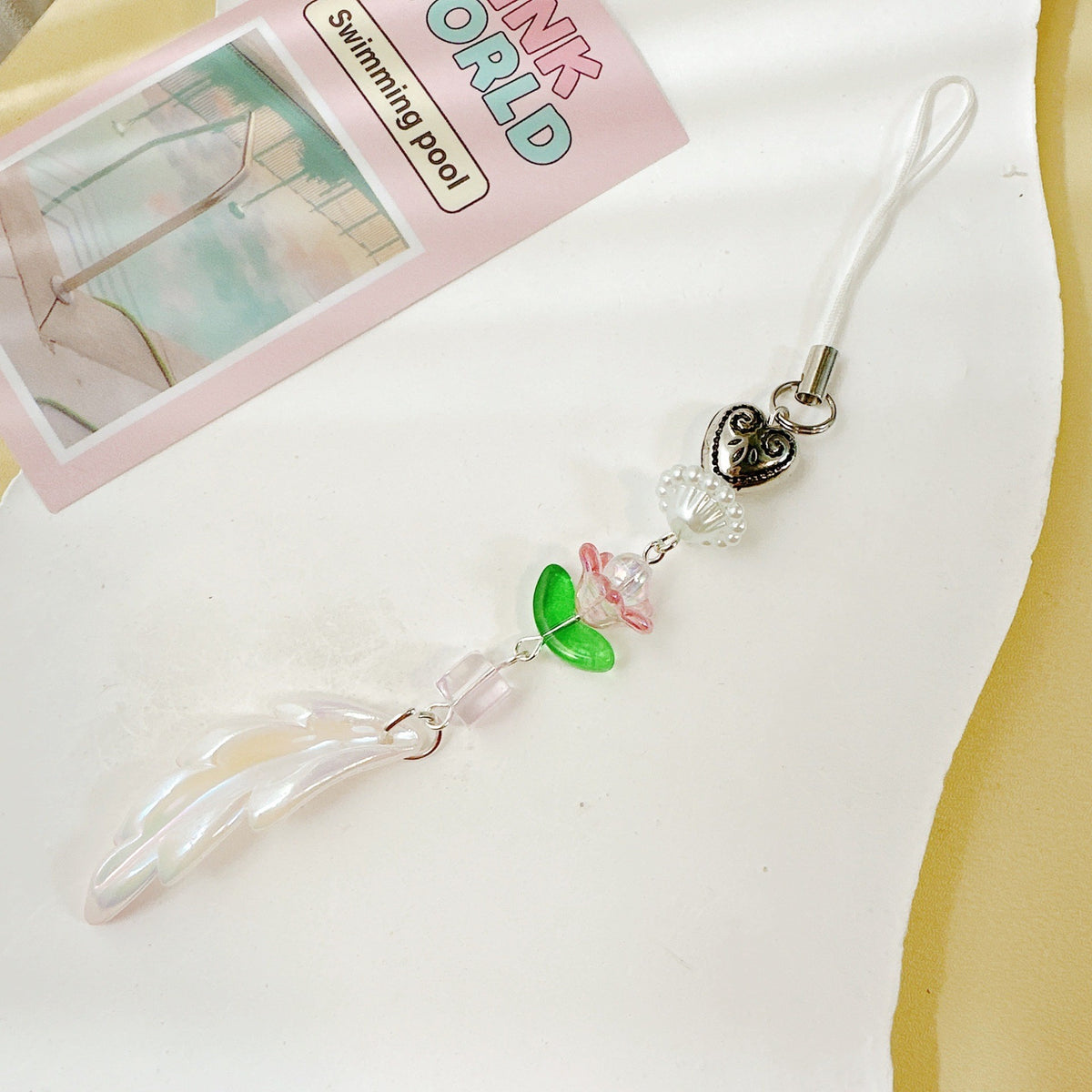 Crystal Bead Lucky Clover Phone Charm - Color_05