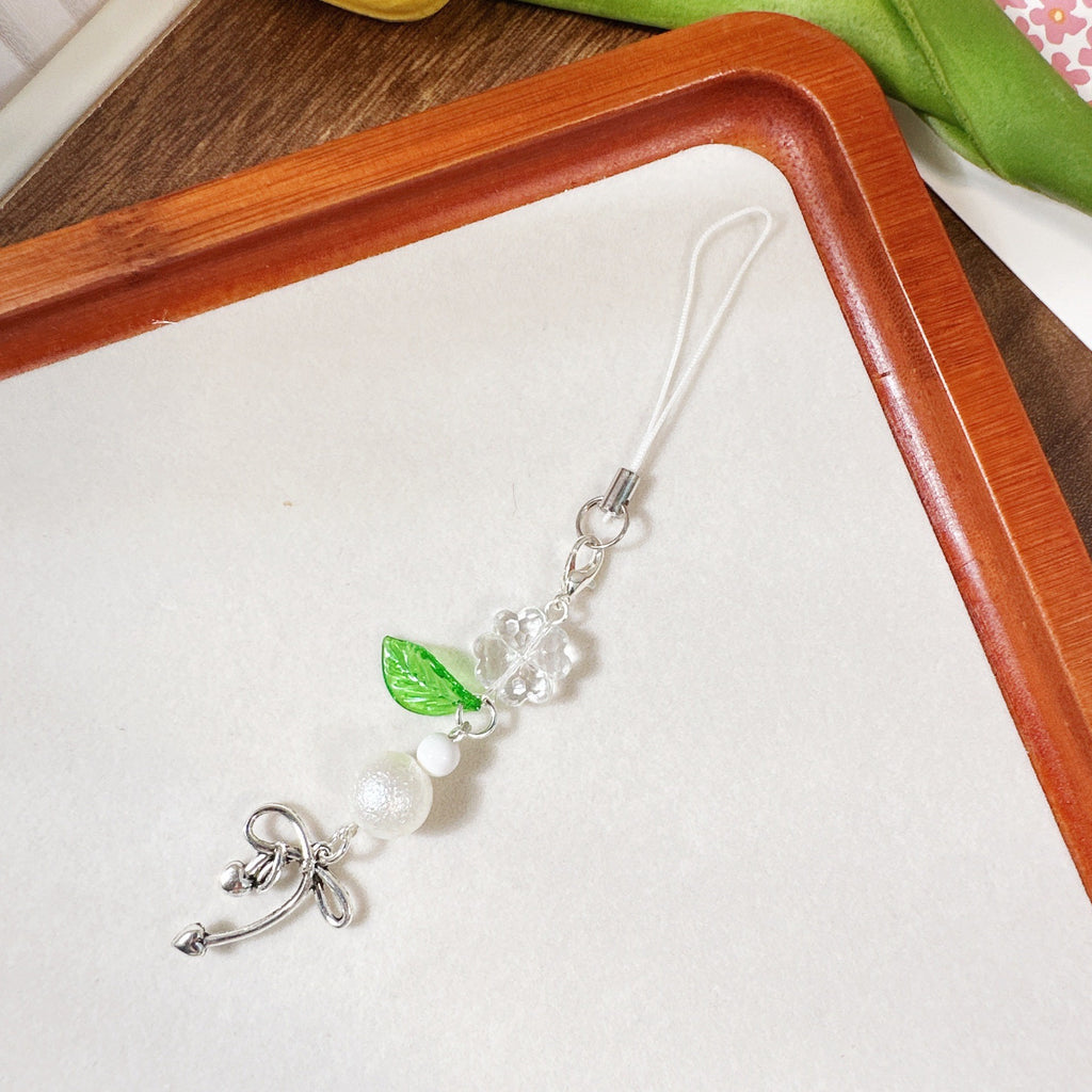 Crystal Bead Lucky Clover Phone Charm - Color_20