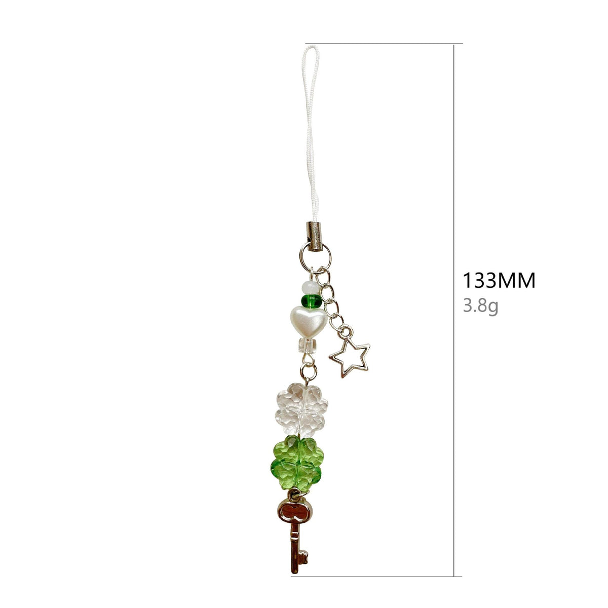 Crystal Bead Lucky Clover Phone Charm
