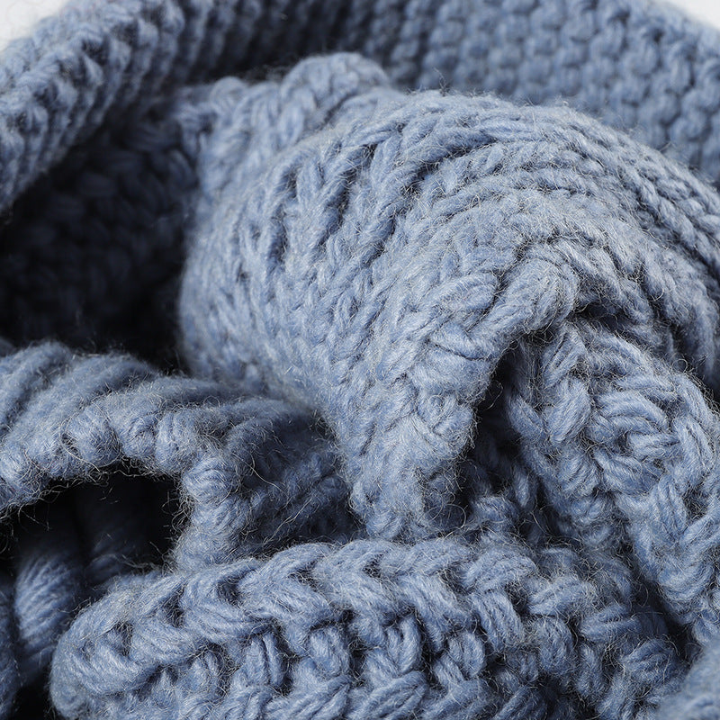 Cable Knit Bonnet Beanie With Tassel Ties - view 3