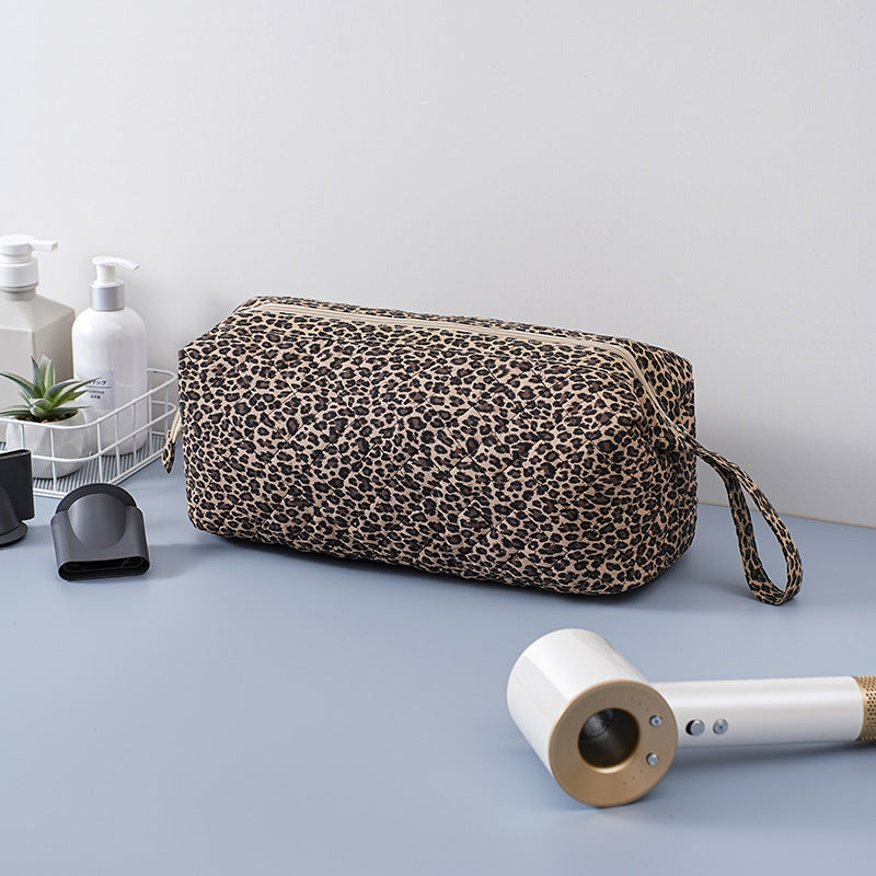 Quilted Hair Tool Pouch With Wrist Strap - Blue - 10