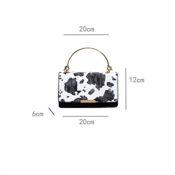 Cow Print Box Bag With Ring Handle - view 1