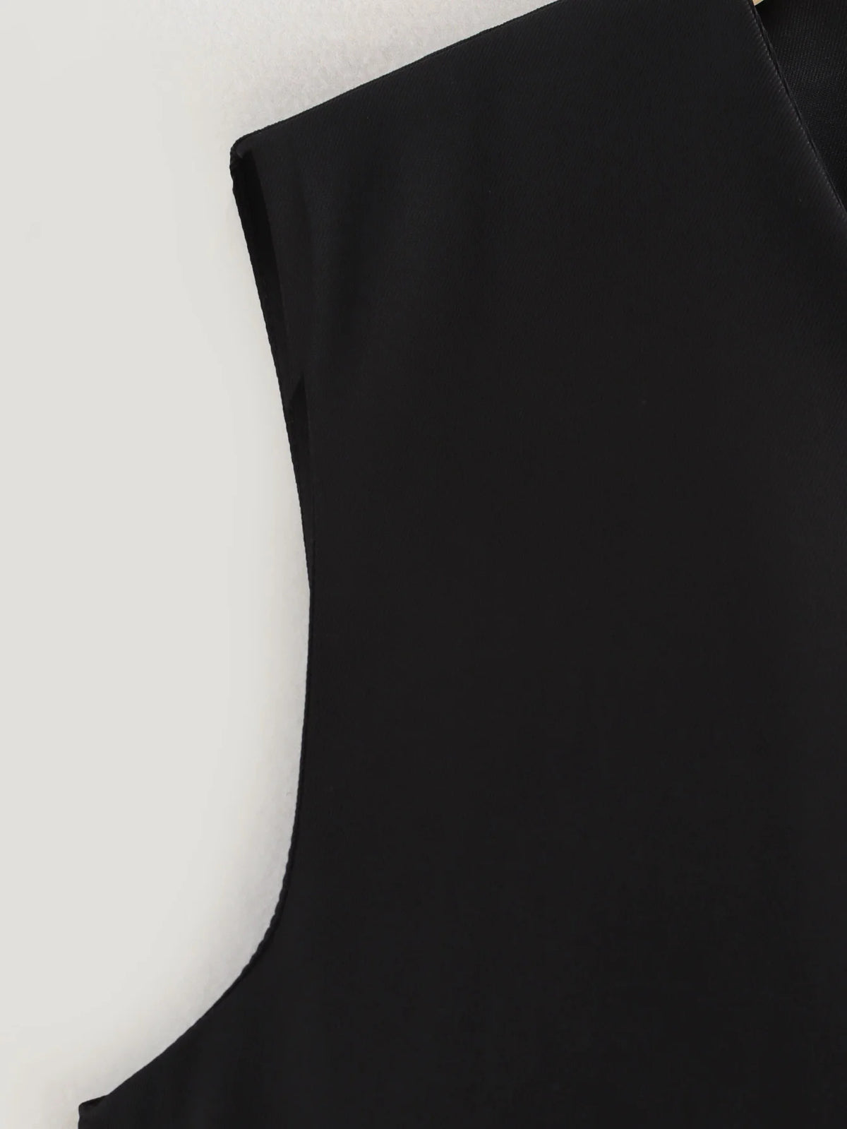 Tie Back Tailored V Neck Waistcoat - Black - 2