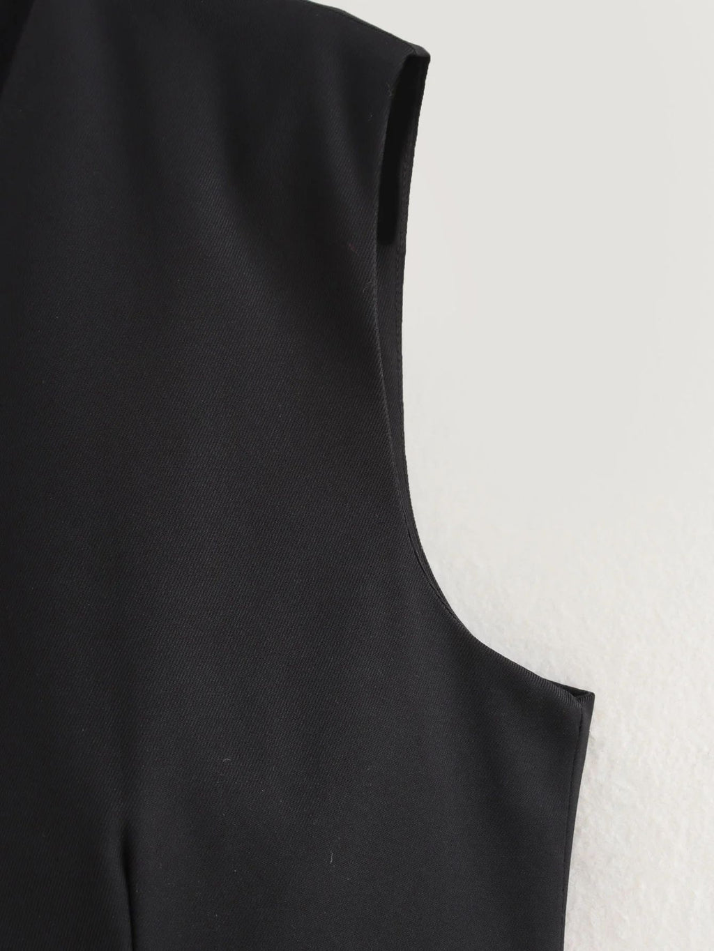 Tie Back Tailored V Neck Waistcoat - Black - 7