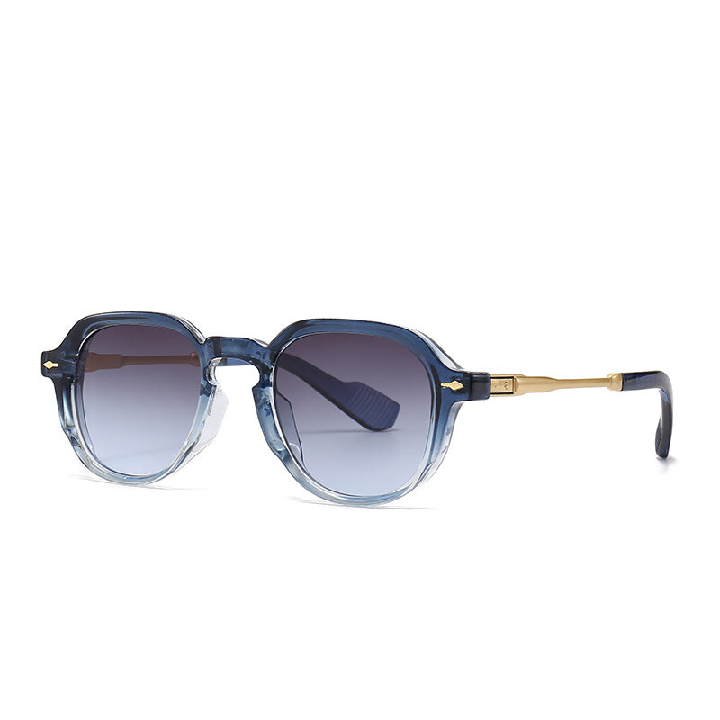 Retro Polygon Round Metal Arm Sunglasses - C2