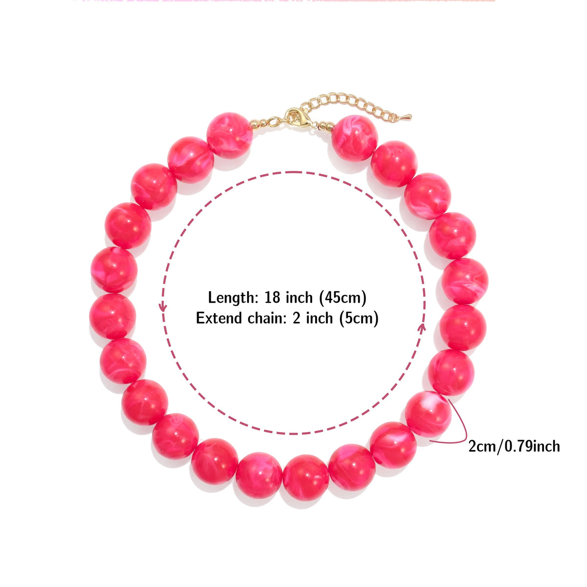 Glossy Acrylic Bubble Bead Chunky Collar Necklace - Color_03