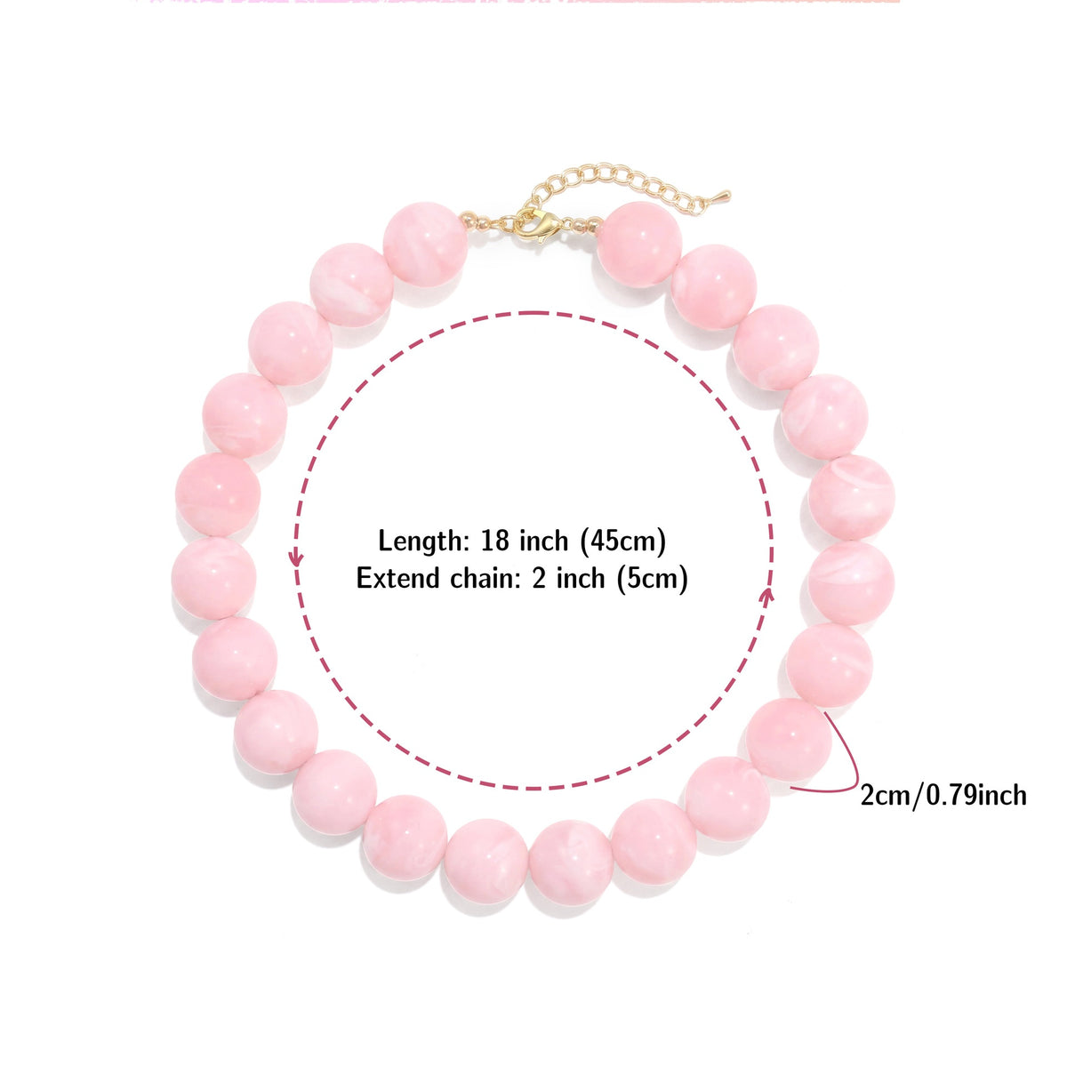 Glossy Acrylic Bubble Bead Chunky Collar Necklace - Color_05