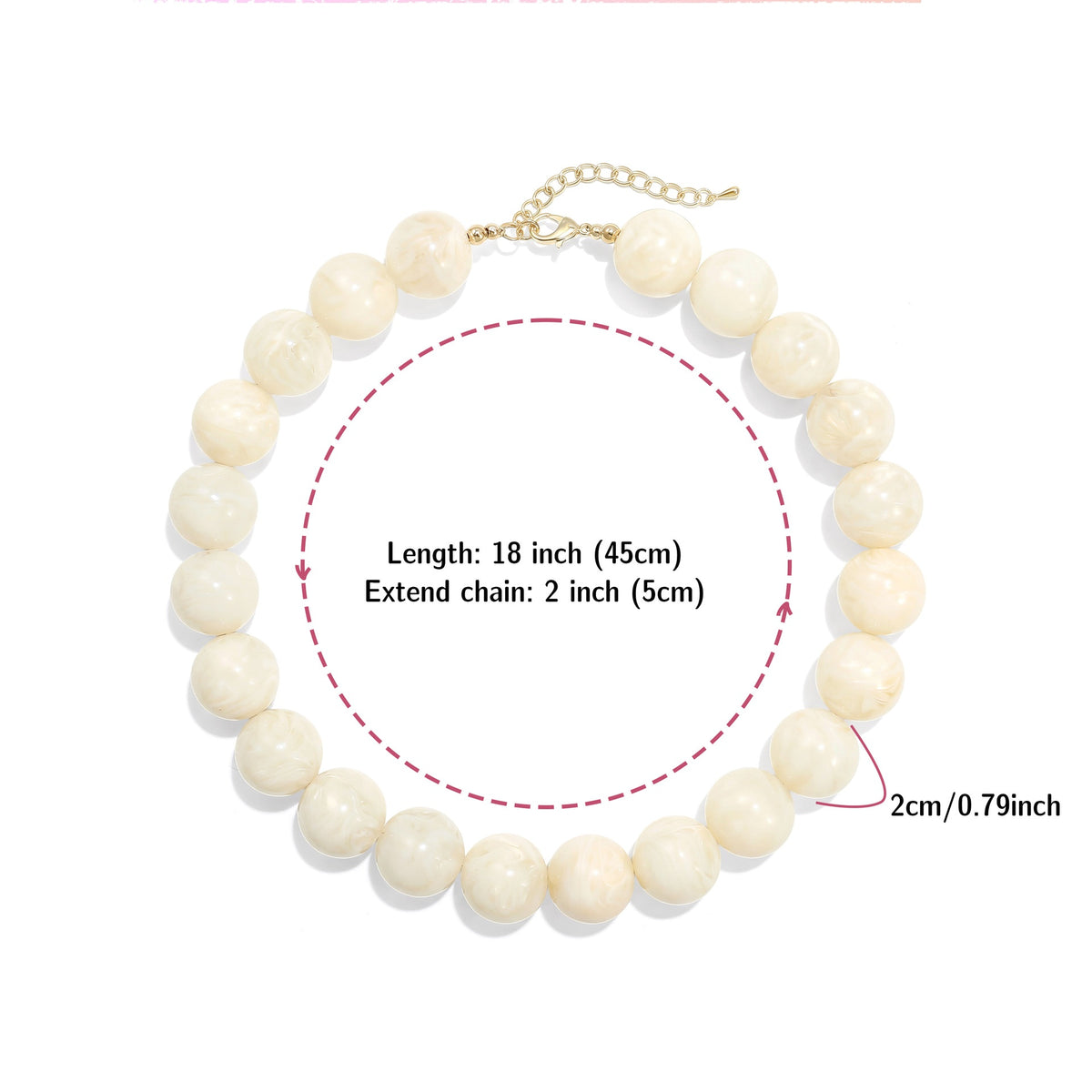 Glossy Acrylic Bubble Bead Chunky Collar Necklace - Color_06