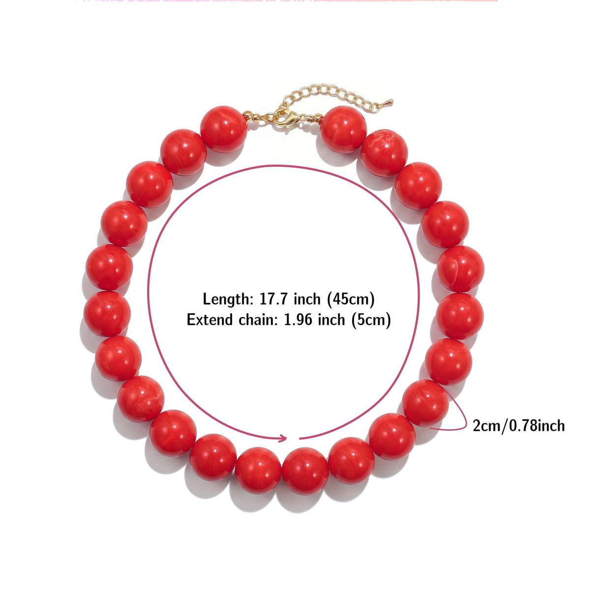 Glossy Acrylic Bubble Bead Chunky Collar Necklace - Color_07