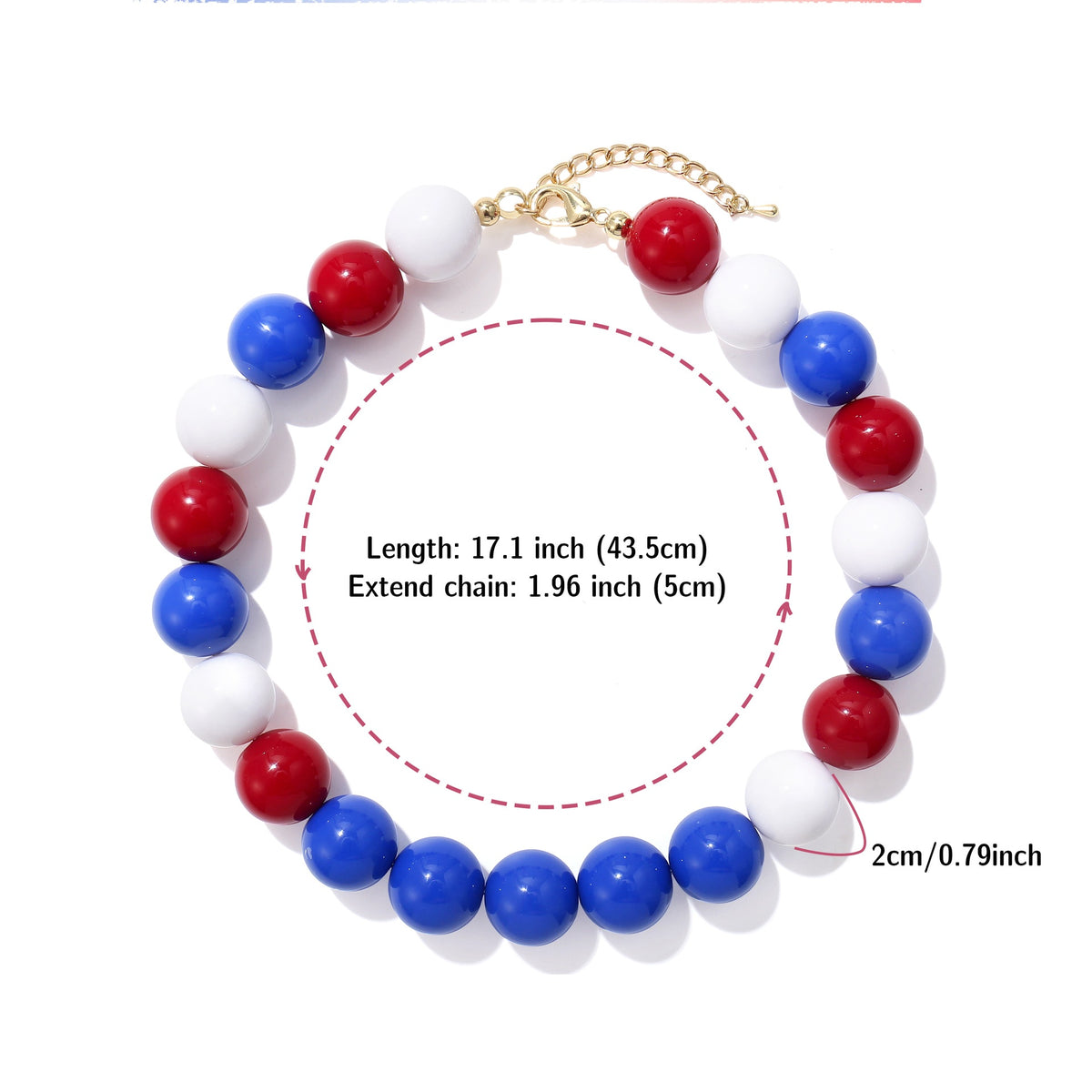 Glossy Acrylic Bubble Bead Chunky Collar Necklace - Color_16