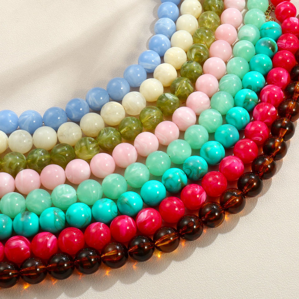 Glossy Acrylic Bubble Bead Chunky Collar Necklace