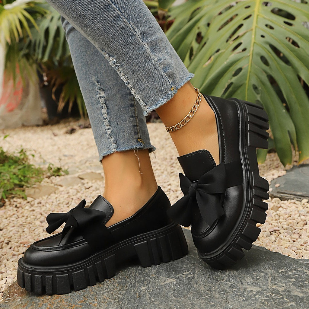 Chunky Platform Bow Loafers