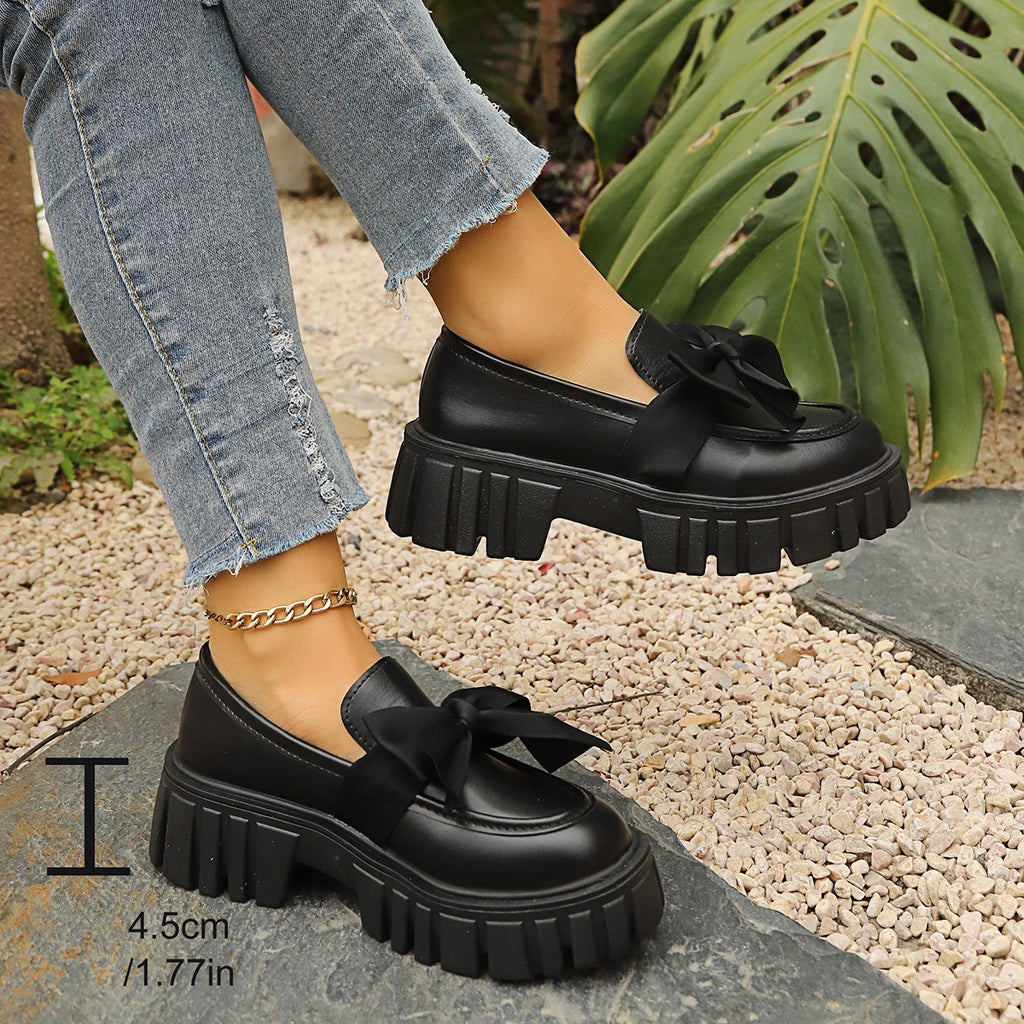 Chunky Platform Bow Loafers