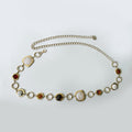 Vintage Gemstone Link Chain Waist Belt - NO-1