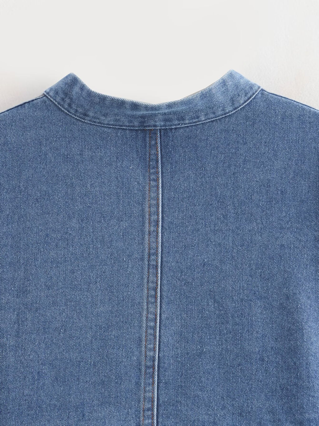 Super Cropped Zip Front Denim Jacket - Blue - 11