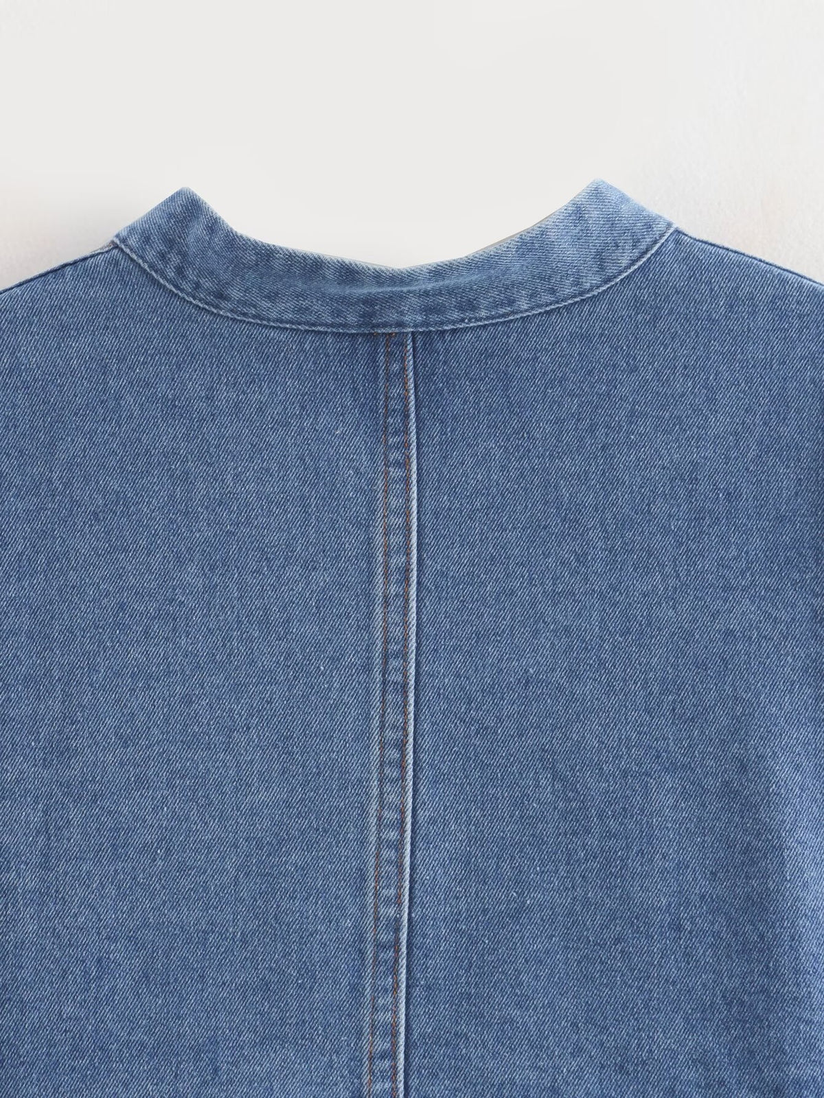 Super Cropped Zip Front Denim Jacket - Blue - 11