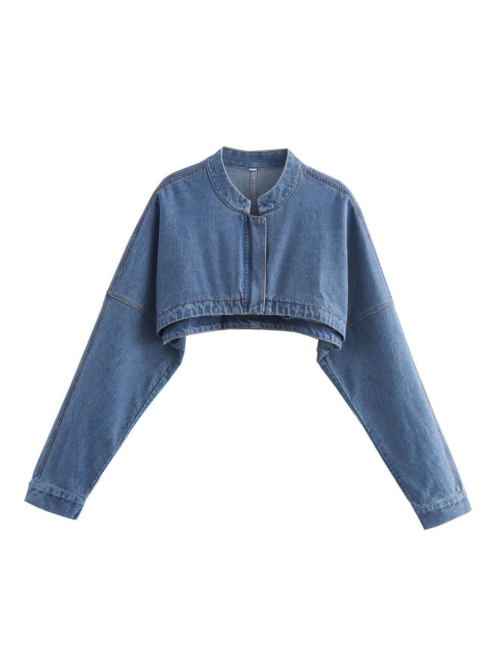 Super Cropped Zip Front Denim Jacket