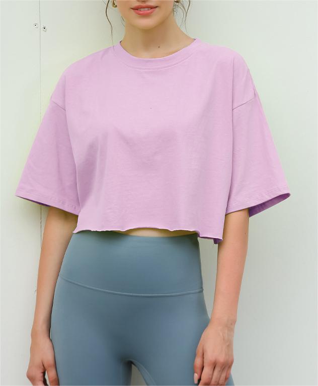 Oversized Boxy Cropped Workout Tee