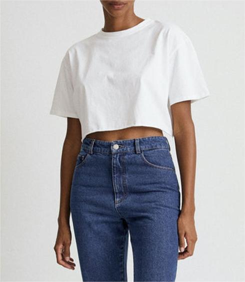 Oversized Boxy Cropped Workout Tee - white - 4
