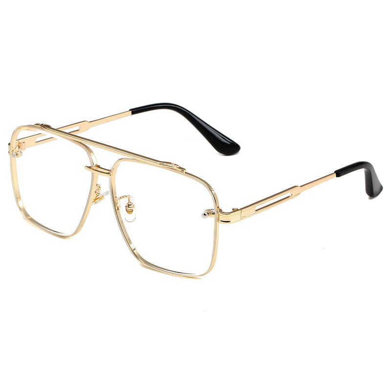 Retro Double Beam Oversized Sunglasses - White