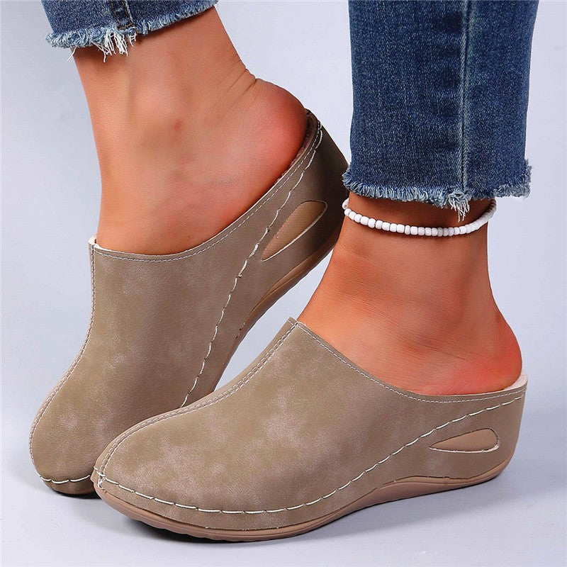 Fleece Lined Faux Suede Wedge Clogs