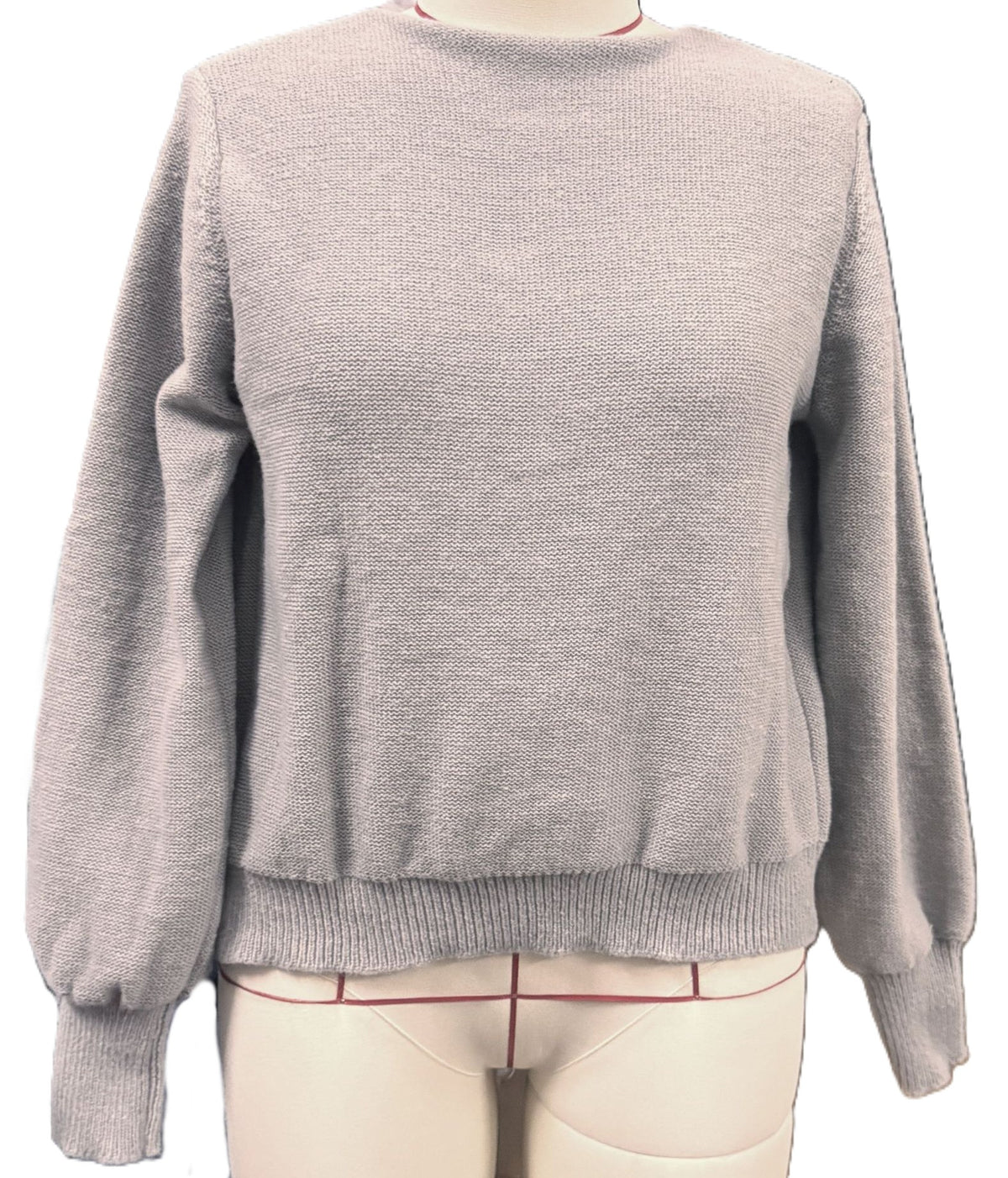 Open Back Double Bow Knit Sweater - Grey - 1