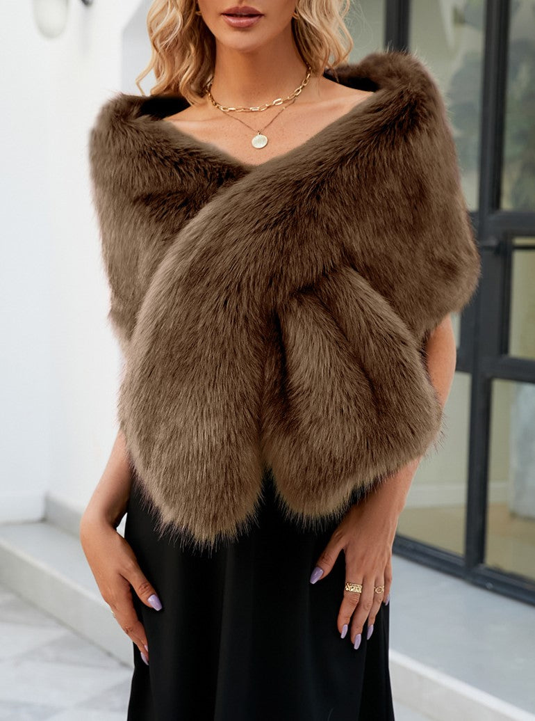 Faux Fur Crossover Stole Wrap - view 1