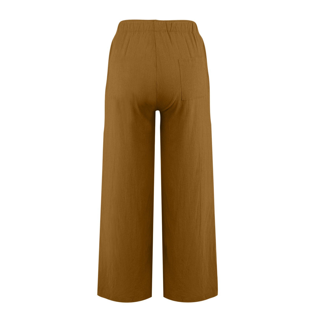 Drawstring Waist Wide Leg Cotton Pants