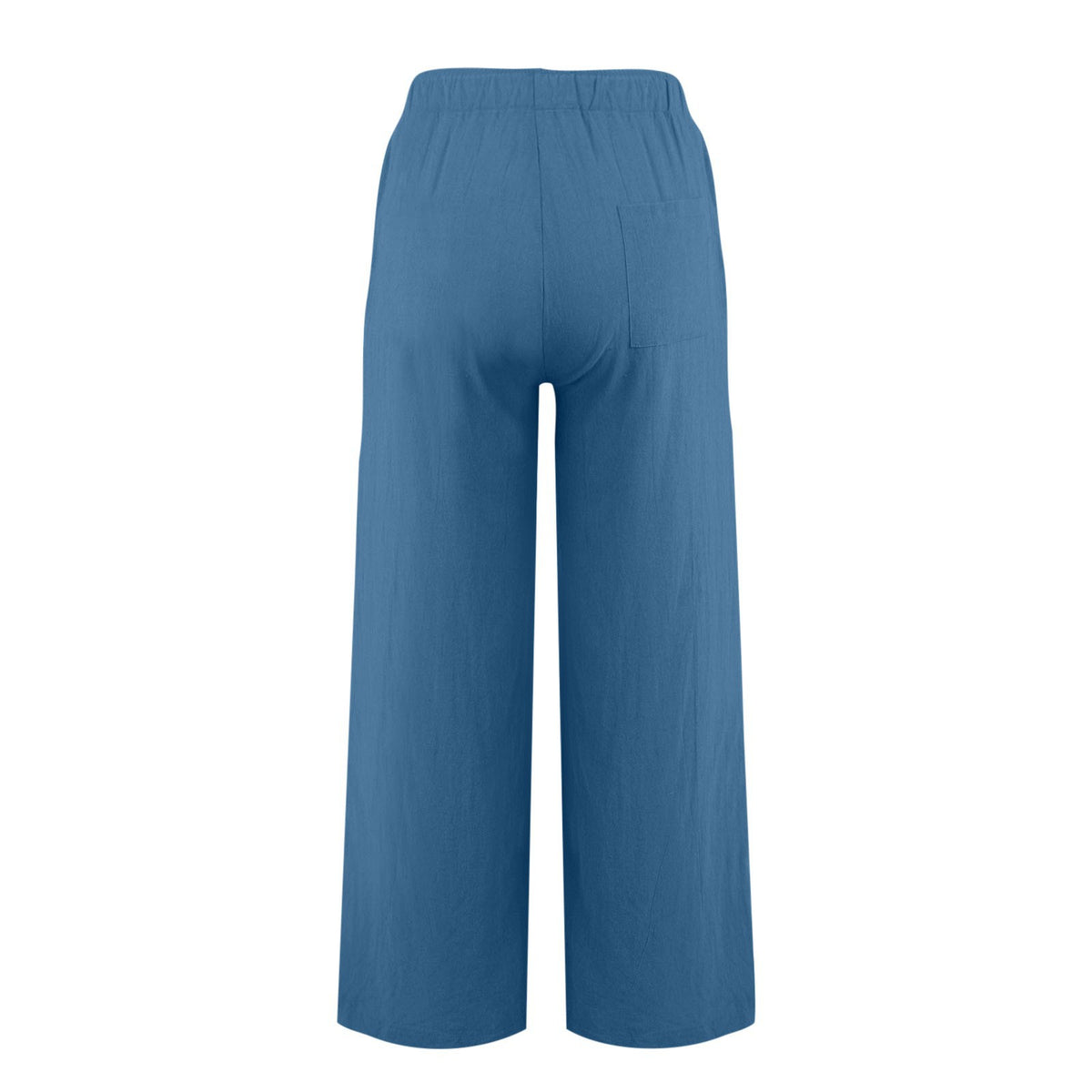 Drawstring Waist Wide Leg Cotton Pants - view 1