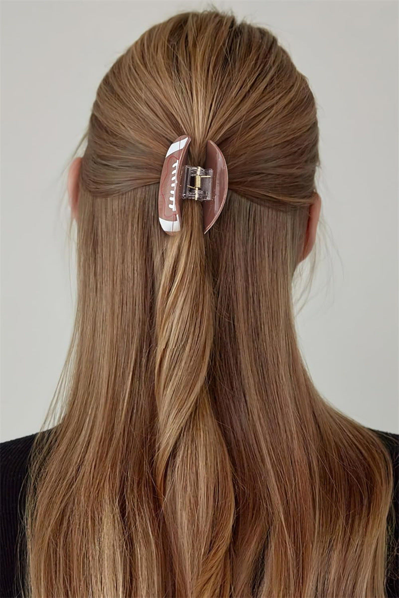 Football Shaped Hair Claw Clip