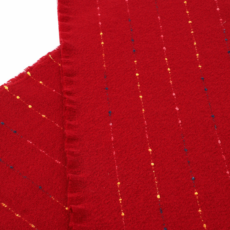 Confetti Dot Brushed Long Scarf - Red - 5