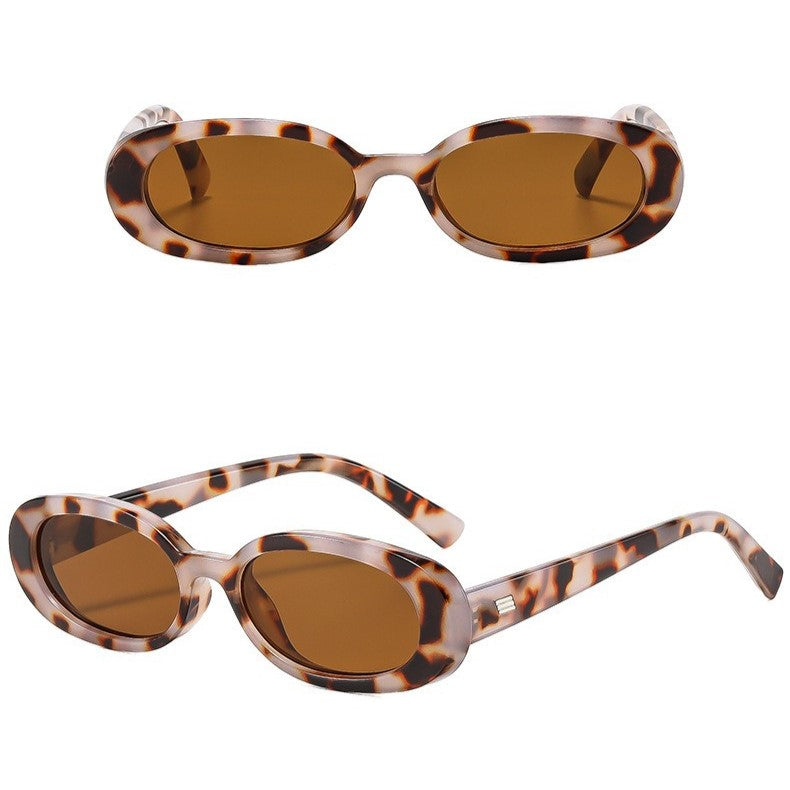 Narrow Oval Sunglasses With Slim Temples - Decor_T - 1