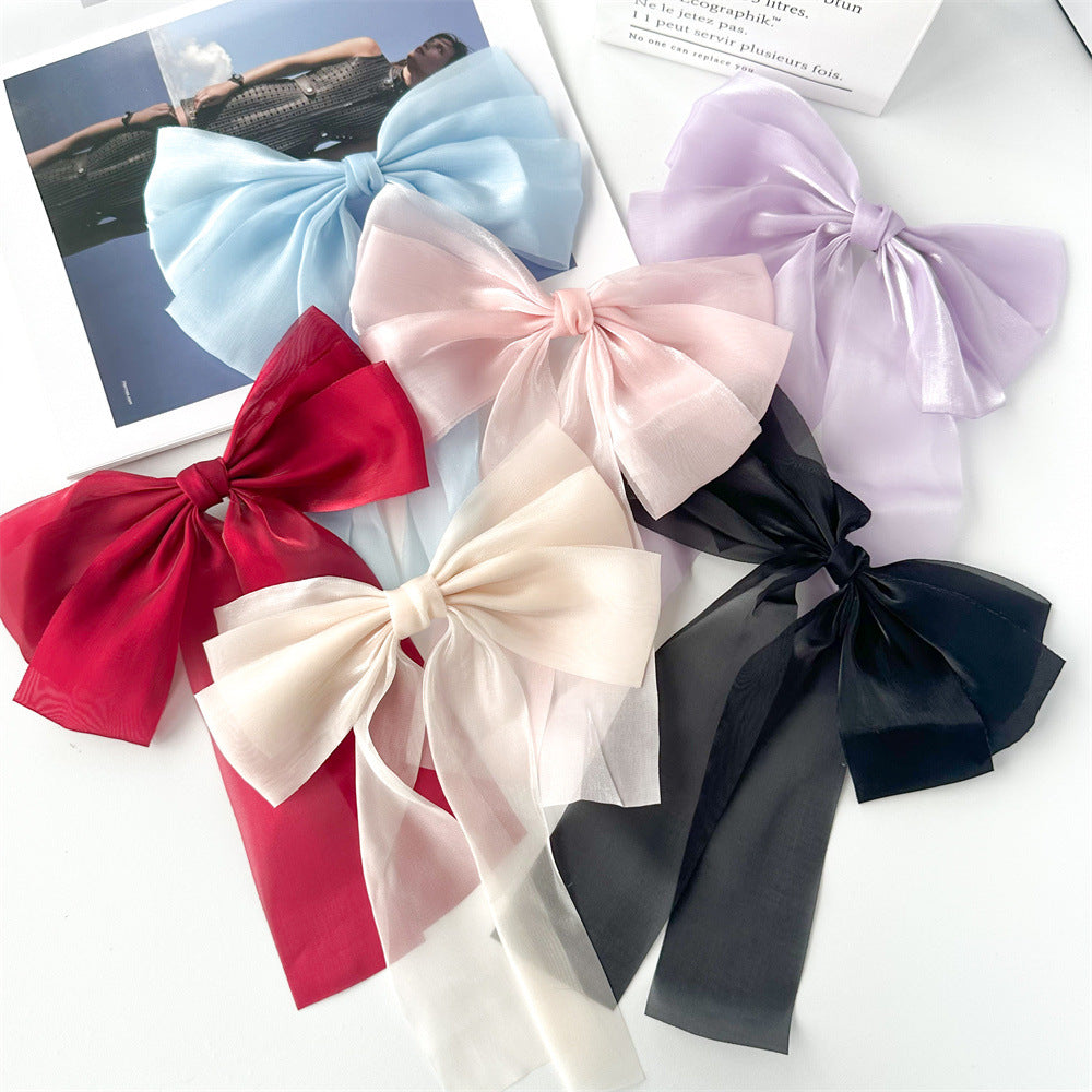 Sheer Organza Layered Bow Hair Clip