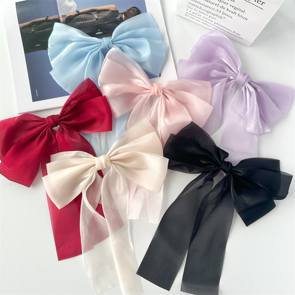 Sheer Organza Layered Bow Hair Clip - view 2
