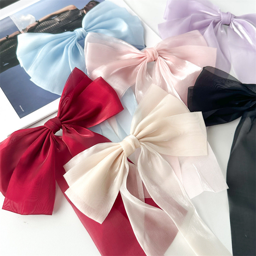 Sheer Organza Layered Bow Hair Clip - view 3